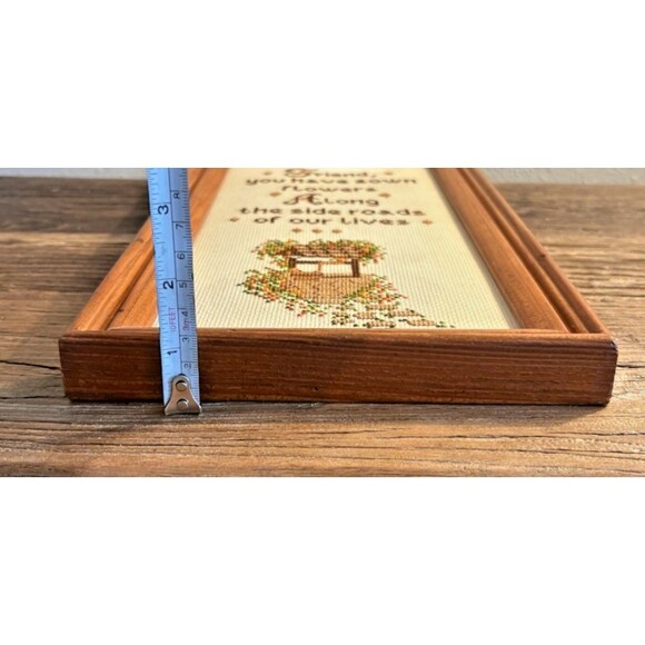 Vintage Cross Stitch Friend and Completed No Glass 13.5X7.5 Inches - Picture 11 of 11